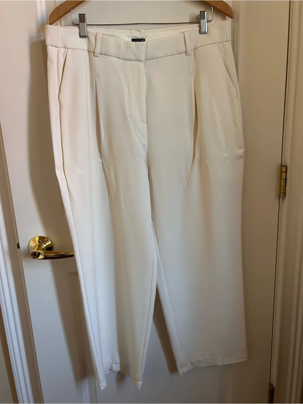 J.Crew Cream Pleated Wide Leg Pants Sz 14 Short